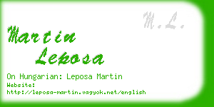 martin leposa business card